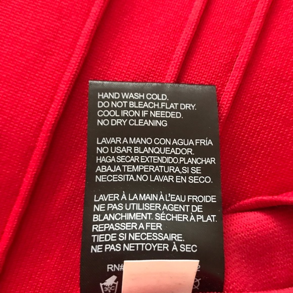 2 Bebe New Gorgeous Red Knit Dress with Cut-Out around Neckline w/ Jet Beading - Picture 9 of 9